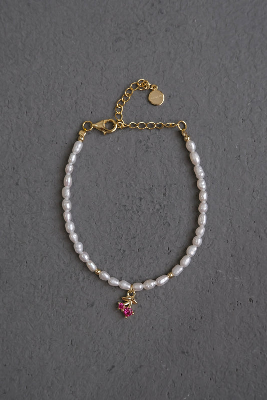 Cherry Pearl Bracelet
