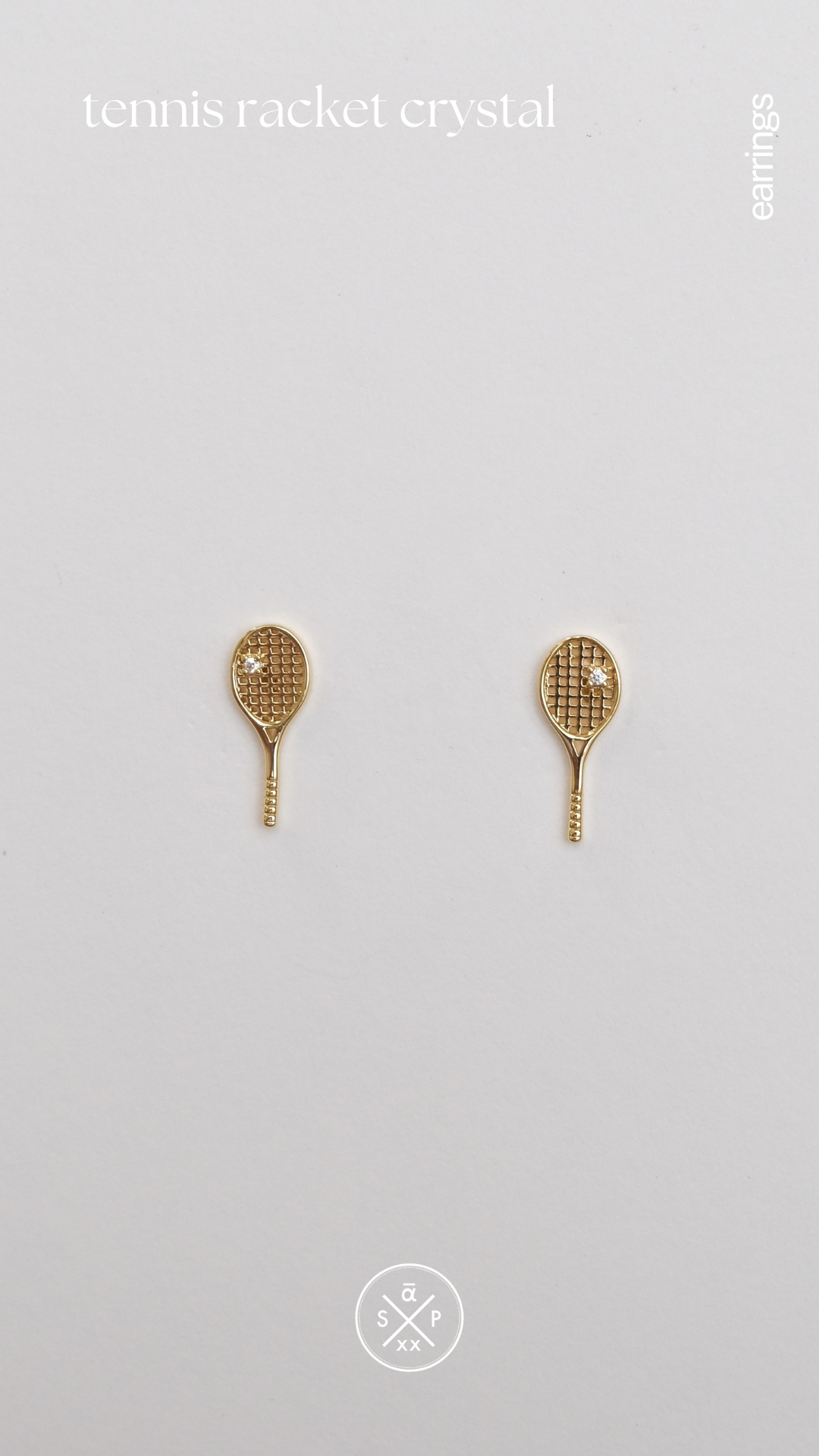 Tennis Racket Crystal Stud Earrings