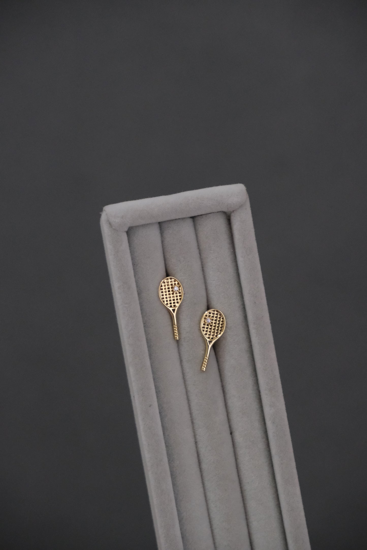 Tennis Racket Crystal Stud Earrings